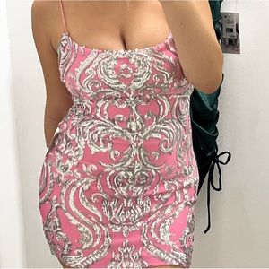pink glittery homecoming dress